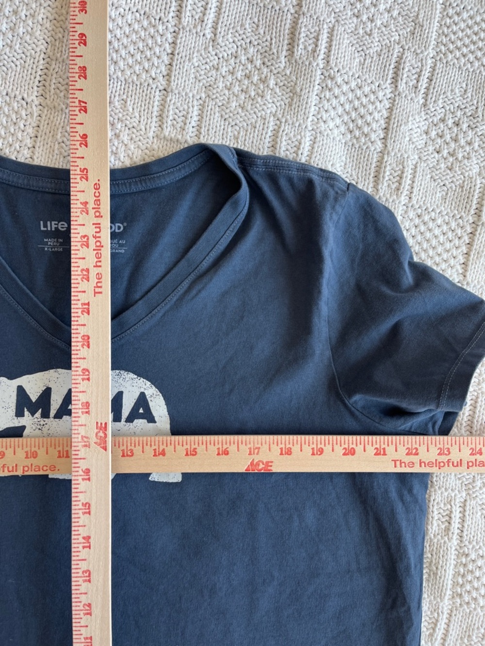 Life is Good Mama Bear Silhouette Short Sleeve Crusher Vee in Darkest Blue Sz XL - Picture 4 of 11
